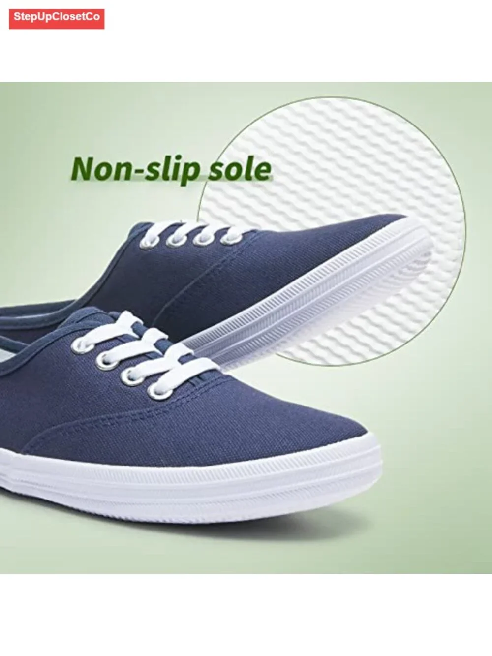 Women's White Canvas Low Top Lace-up Casual Sneakers